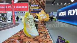 China: Sneakers on display at the Shanghai Sports Show