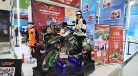 China: Virtual Motorcycle at the Motocross exhibition hall at the Shanghai Sports Show in Shangha