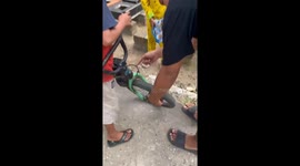 Kid's bicycle tyre explodes in Riau, Indonesia