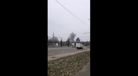 Stray missile falls on busy road in Sumy, Ukraine