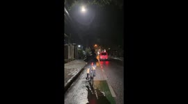 Bicycle fall caught on camera in Bandung City, Indonesia