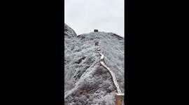 Amazing rime scenery along Great Wall in N China