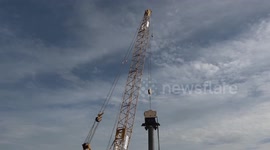 Chinese-built bridge project in Cambodia starts underwater work