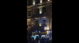 Protesters clash with security forces and build barricades in Tbilisi, Georgia