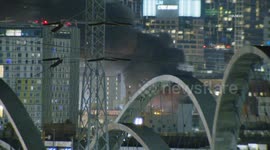 US, Los Angeles: Boyle Heights Downtown Los Angeles Structure Fire