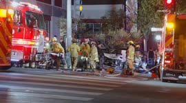 US, Los Angeles: Chinatown At Least 4 Critically Injured in Rollover Crash