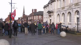 Stand Up To Racism counter protesters far outnumber 'Uniting Britain' in Rotherham Town Centre