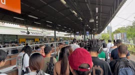 Trains cancelled between Strathfield and Central stations due to flooding, Sydney, Australia