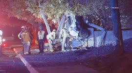 US, Los Angeles: Claremont High Speed Car Crash Into Light Pole Fatal