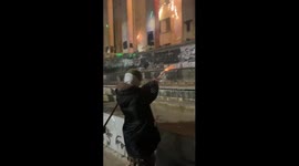 Protests in Tbilisi as people fire fireworks at parliament over EU integration delay
