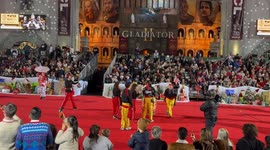 Chinese dances in the Christmas parade 2024 in Los Angeles, California