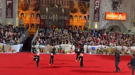 Chinese children tricks in the Hollywood Christmas parade 2024 in Los Angeles