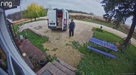Delivery Driver Smashes And Kicks Package