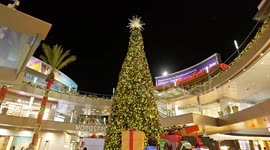 Santa Monica, California Christmas lights in the third promenade