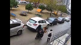 Scooter crash knocks into schoolgirls in Krasnodar, Russia