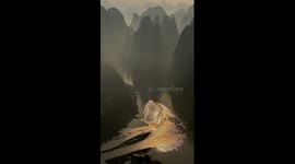 Enjoy beautiful morning glow in Guilin, China