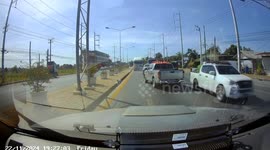 Dramatic high speed car chase sees 'drug addict' caught in Thailand