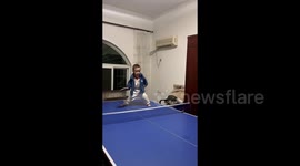 Boy, 2, goes viral in China for impressive table tennis skills