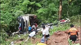 Bus plunges into ravine killing three passengers in Indonesia