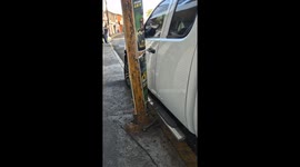 Truck Chained To Pole