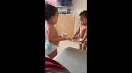 Twin Babies Have an Argument