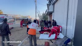 Teams from the Palestine Red Crescent Society recovered the bodies of four individuals and rescued an injured person near Al-Khirba Roundabout