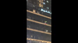 A balloon in the air floats into the shooter's hand