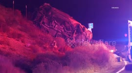 US, Los Angeles: Victorville 4 Ejected 2 Airlifted After Pursuit Ends in Violent Crash