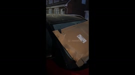 Cardboard Freezes To Windshield