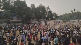 Crazy celebration after a football match in the Rohingya refugee camp, Cox's Bazar, Bangladesh.