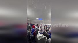 Buffalo Bills fans brave snow to celebrate victory over San Francisco 49ers