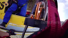 Spain: A man and his dog on Ruta de las Cadenas towards Garbí, where they were trapped in a difficult to reach place