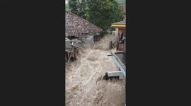 Massive flood in Sukabumi, Java, Indonesia