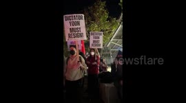 US: Community members in San Francisco rally in solidarity with the people of South Korea in demanding Yoon resign