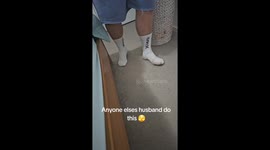 Husband Slides Off Socks In Unusual Way