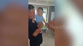 Baby can’t tell his dad and his identical twin apart