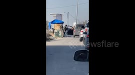 Israeli soldiers carry out searches and inspections of Palestinians at the Lemrabba checkpoint