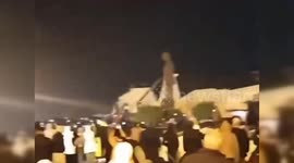 Syria: Syrian rebels torn down a statue of Hafez al-Assad in Hama
