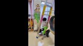 Pet lover crafts giant colourful cat tree