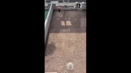 Gardener makes impressive chalk lines for trees
