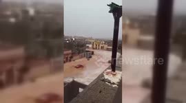 Libya: A severe flood is caused by extreme rains in Tarhunah