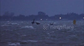Storm Darragh batters SS Richard Montgomery shipwreck off Kent, UK
