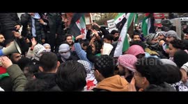 Syrian opposition at the rally outside the Russian embassy in London -7 Dec 2024