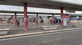 Rome Anagnina extra-urban bus station on a December’s Sunday morning.