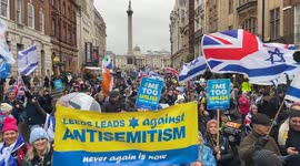 Thousands of people march against antisemitism in Central London