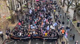 Tens of thousands march against anti-semitism in London