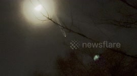 Large Drone UAP With Trail By Moon Flying Over Bergen County, New Jersey on December 8th 2024