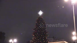CHRISTMAS: TREE LIT IN PIAZZA POPOLO IN ROME