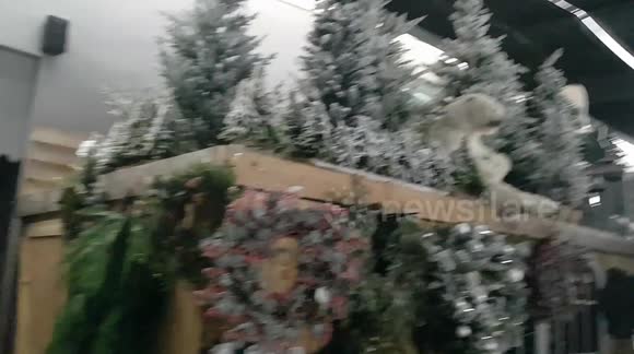 Customers use phone lights as garden centre in left without power due to Storm Darragh