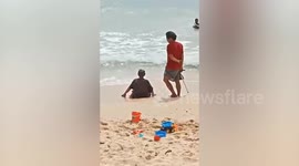 Sweet moment loving son takes elderly mum to sea